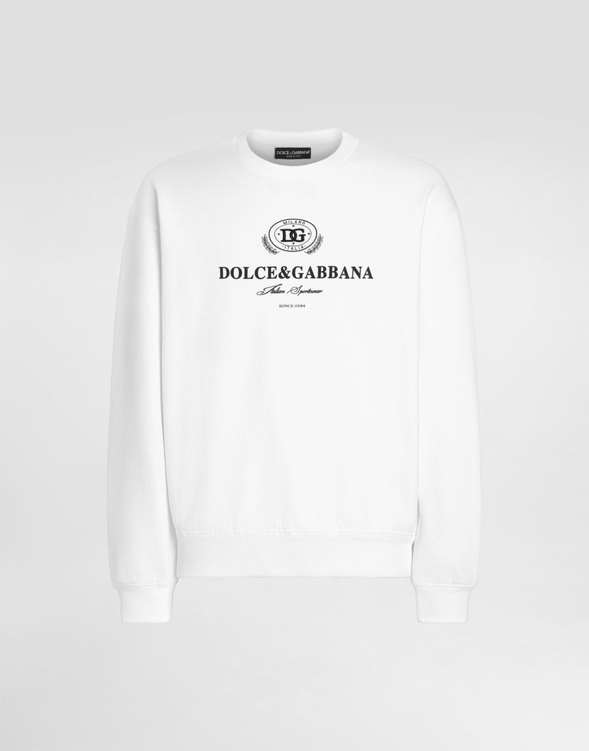 Mikina Dolce & Gabbana Sweatshirt With Print And Embroidery Biela | G9AHSZG7PBFW0800