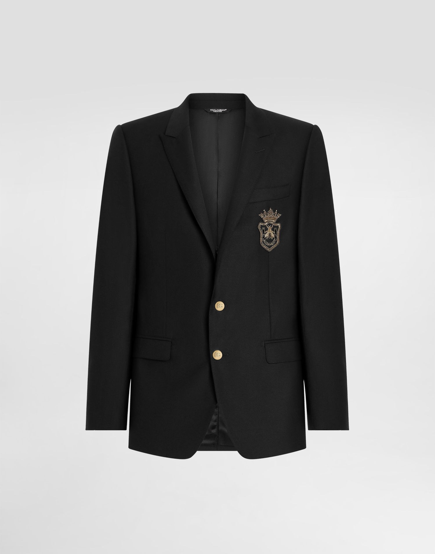 Bunda Dolce & Gabbana Single-breasted Embroidered Patch Jacket Čierna | G2LK0ZFU3H1N0000, 0