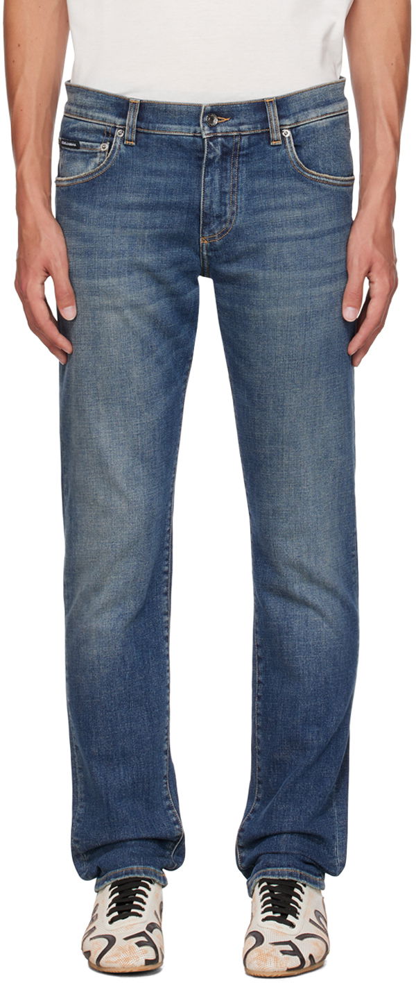 Džínsy Dolce & Gabbana Black Slim-Fit Jeans Navy | GY07CDG8GW9, 0