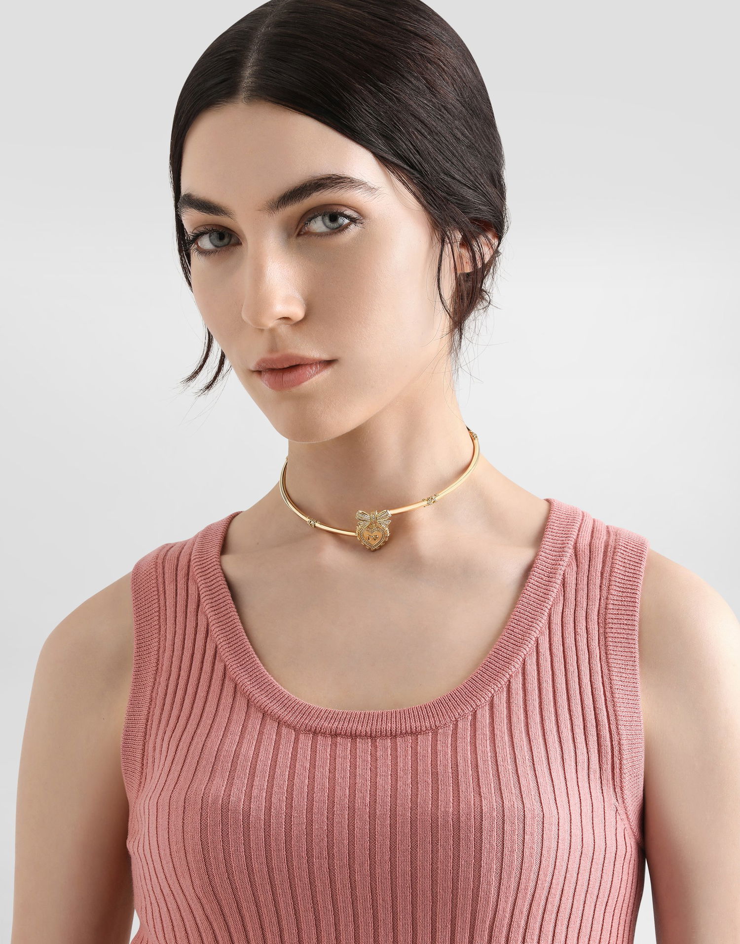 Náhrdelník Dolce & Gabbana Dolce & Gabbana Devotion 18kt Yellow Gold Diamond Choker Metalická | WNLD2GWYEDWZOO00, 1