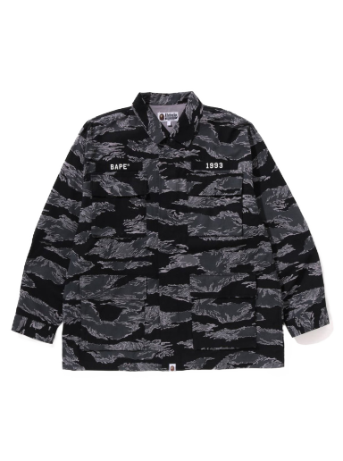 Košeľa BAPE Tiger Camo Relaxed Fit Military Shirt Čierna | 1I70-131-003