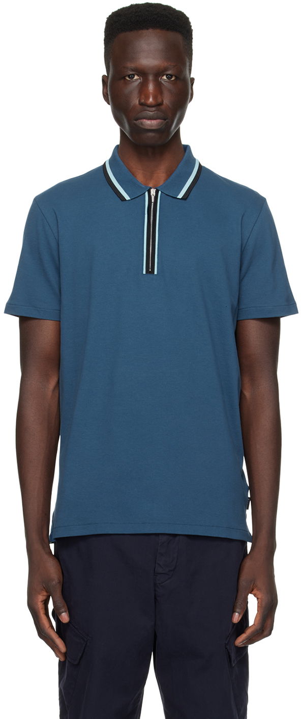 Polo tričko Paul Smith PS Paul Smith Zip Polo Modrá | M2R-322Y-M21511-46, 0