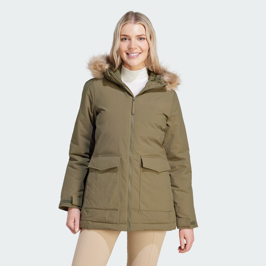 Parka adidas Performance Sportswear Parka Hooded Fur Zelené | IJ8259, 0