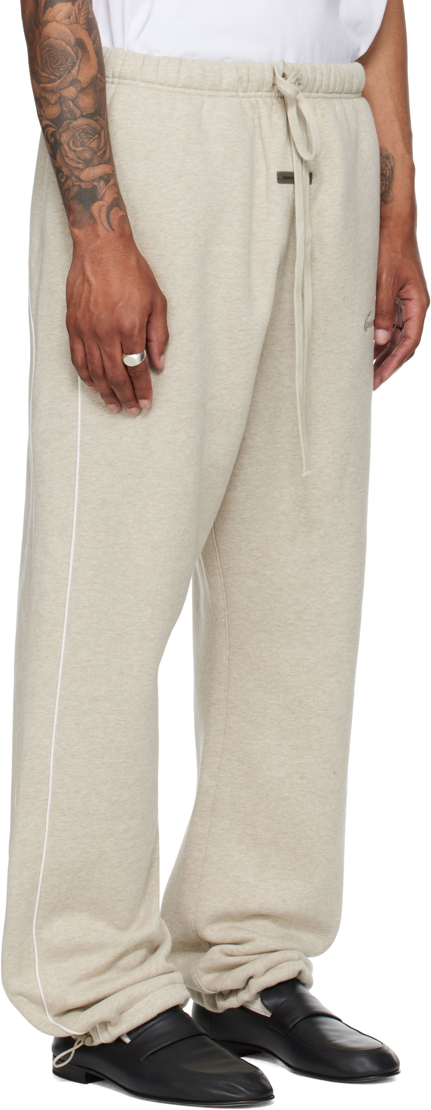 Tepláky Fear of God Fear of God ESSENTIALS Relaxed Fleece Piping Sweatpants Béžová | 130SP258062F, 1