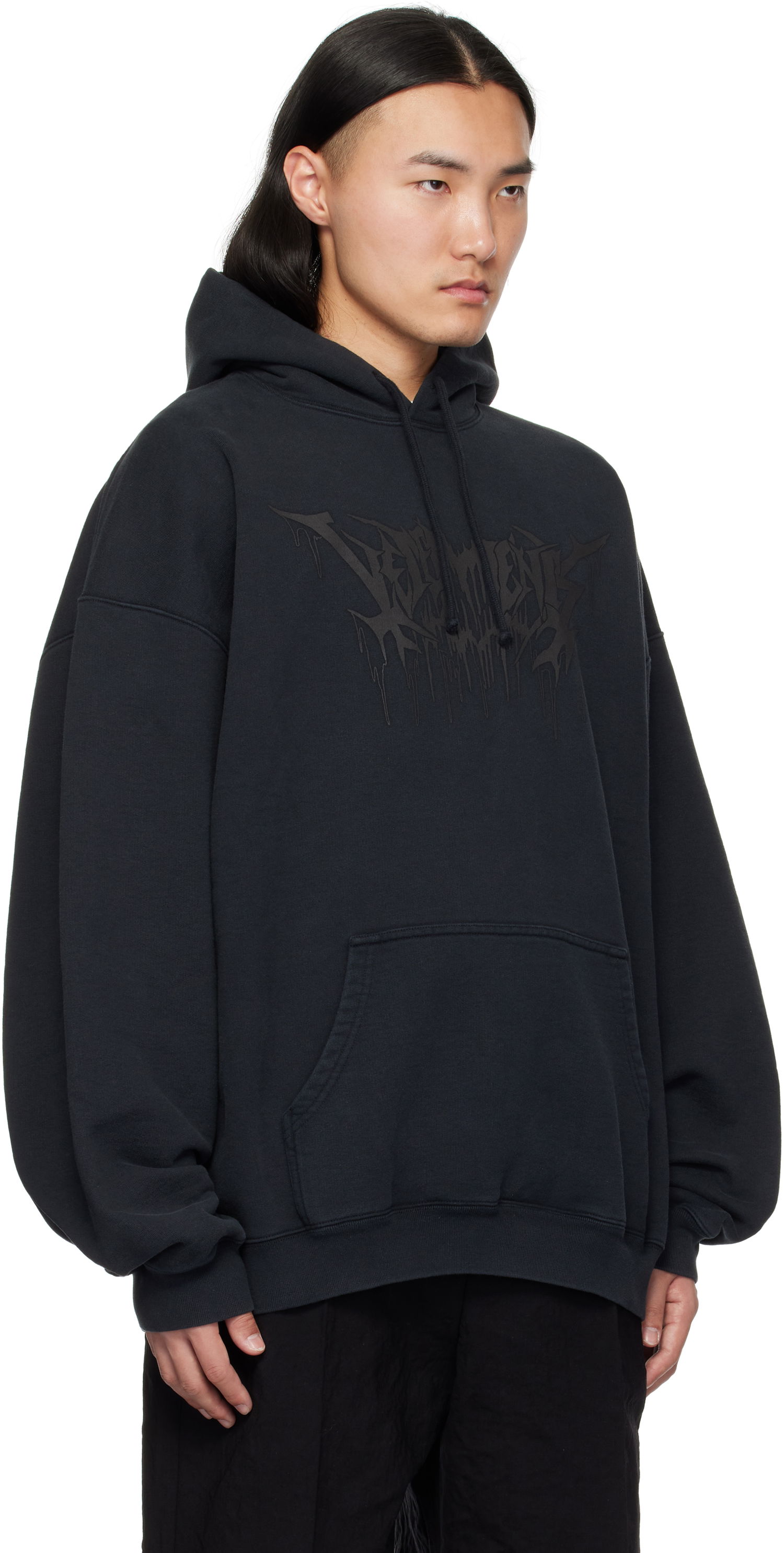 Mikina VETEMENTS Vetements Drip Metal Oversized Hoodie Čierna | UA66HD730B, 1