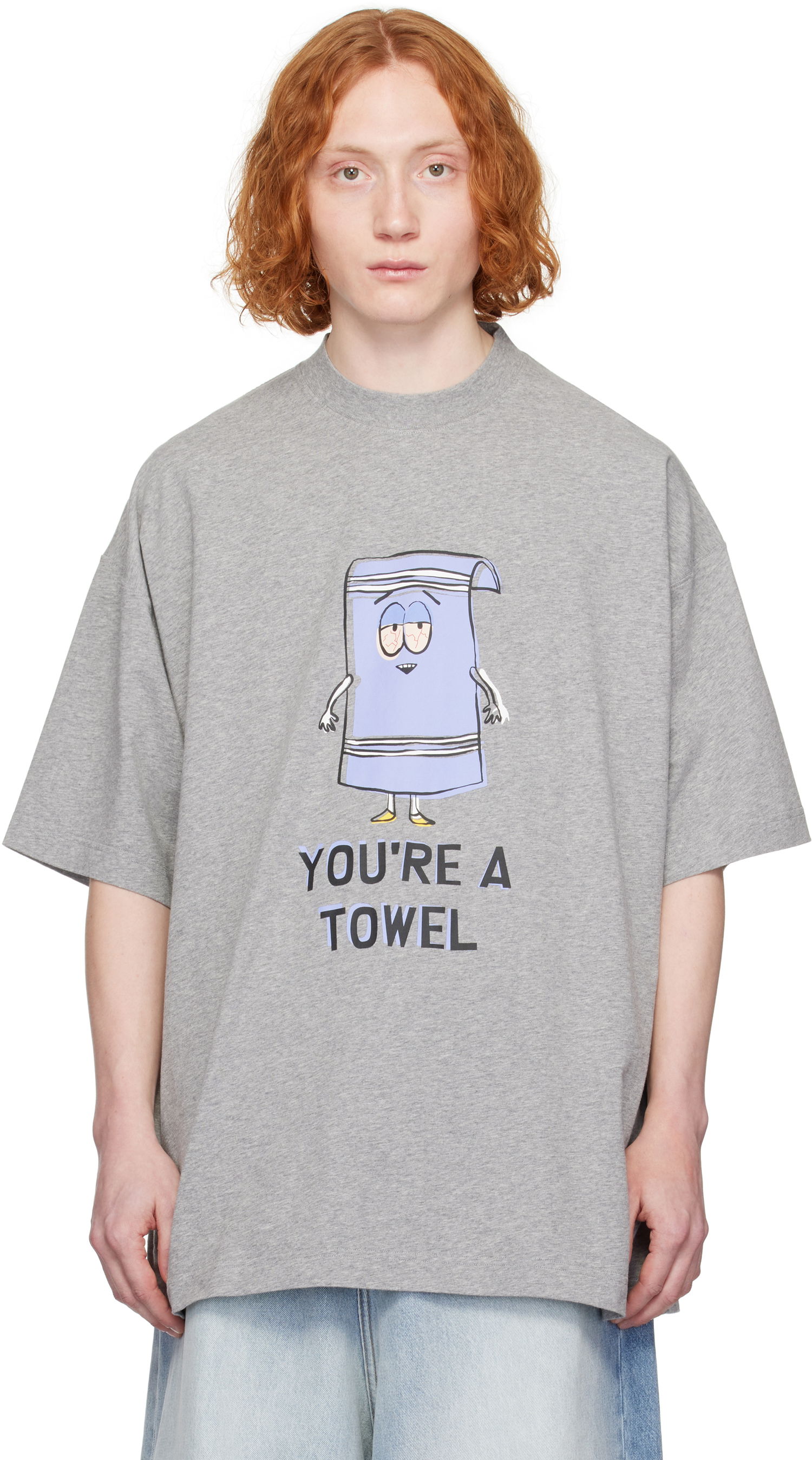 Tričko VETEMENTS Vetements 'You're a Towel' Oversized T-Shirt Šedá | UA66TR615G, 0
