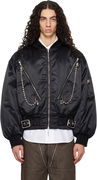 Chopova Lowena SSENSE Exclusive Helter Oversized Asymmetric Zip Chain Detail Bomber Jacket