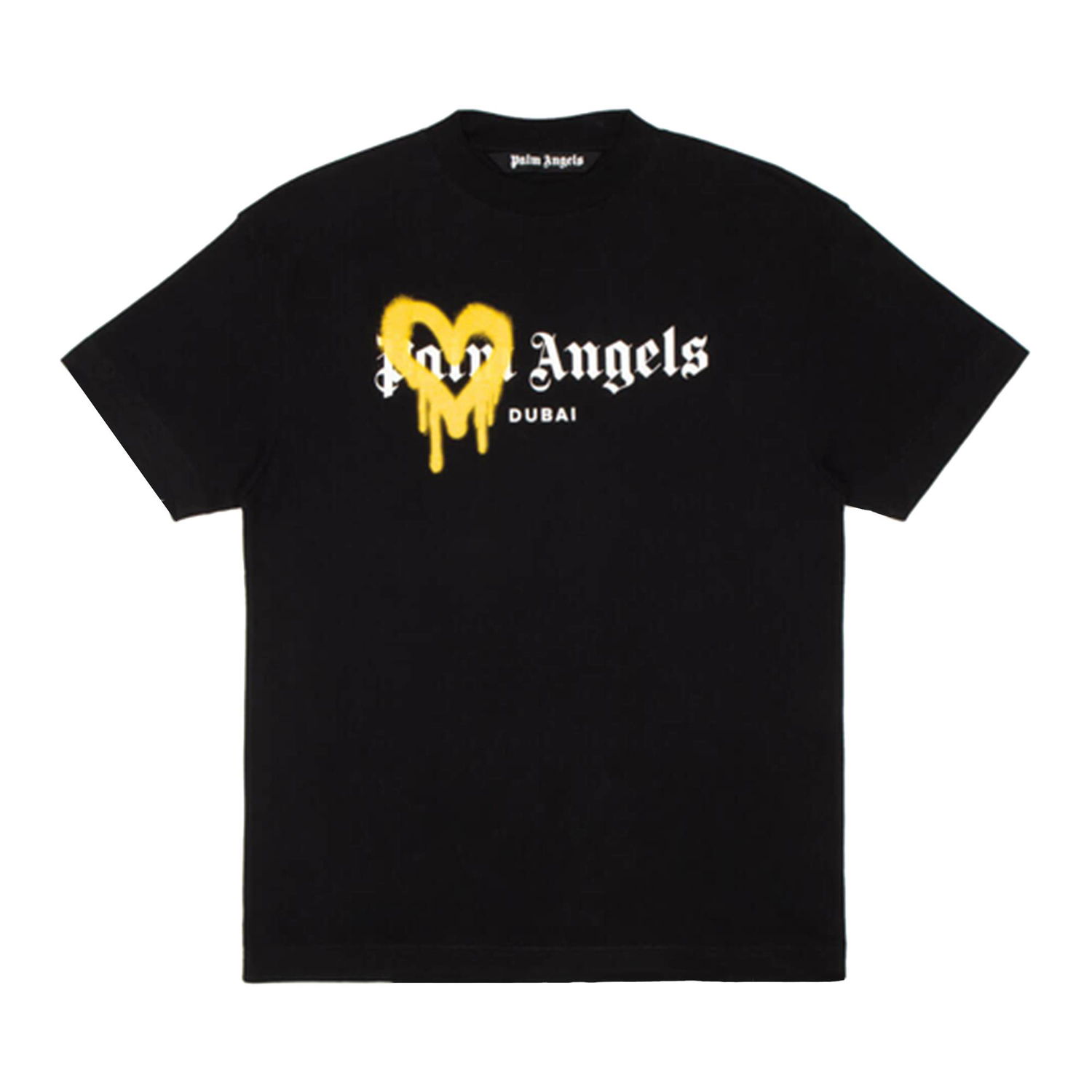 Tričko Palm Angels Dubai Heart Sprayed Tee Čierna | PMAA001F21JER0041018, 1