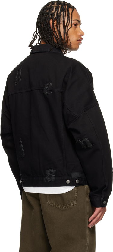 Bunda Palm Angels Gothic Logo Denim Jacket Čierna | PMYE006F25DEN0011010, 2