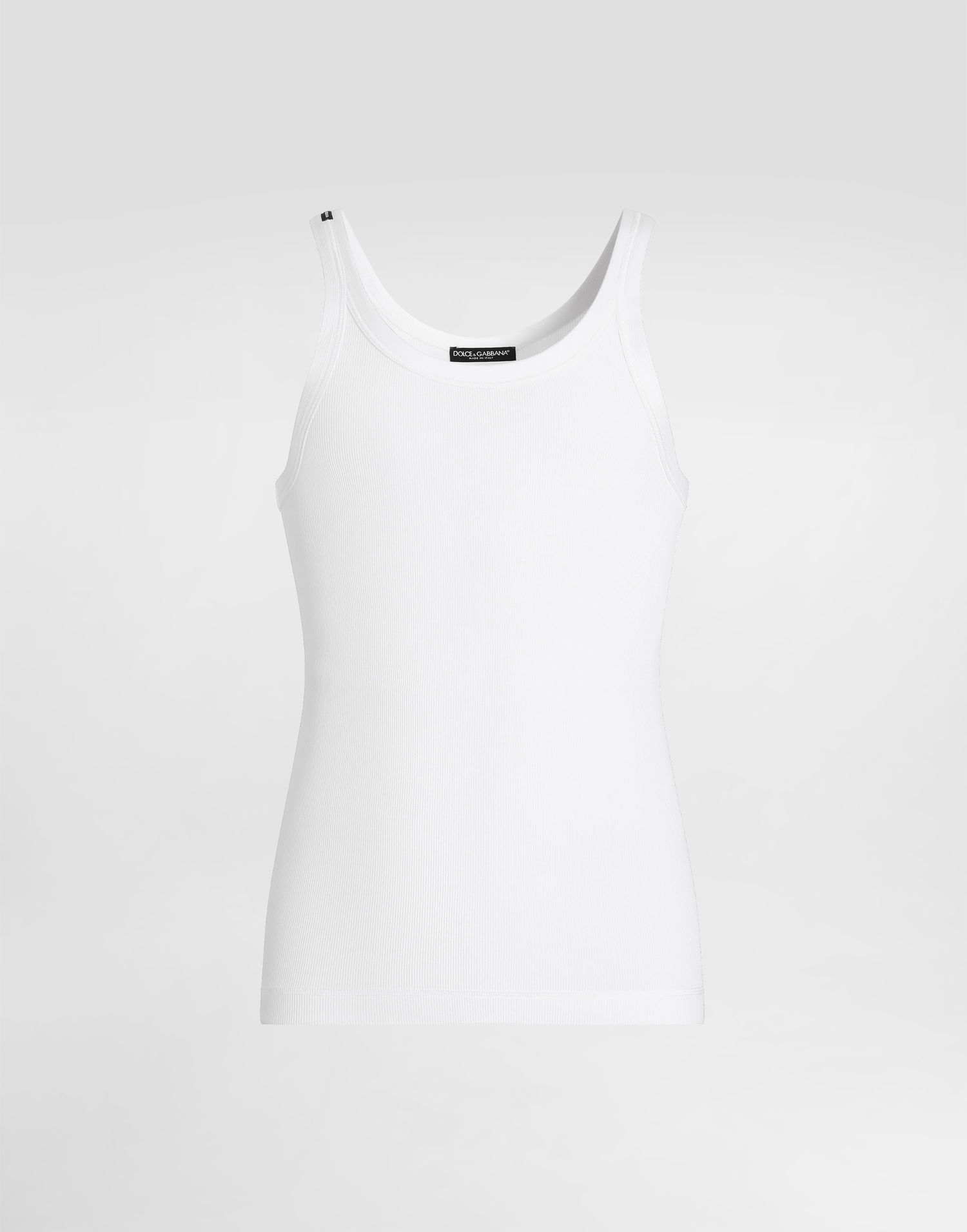 Tielko Dolce & Gabbana Dolce & Gabbana Fine-Rib Slim-Fit Tank Top Biela | G8PA8TG7O6RW0800, 0