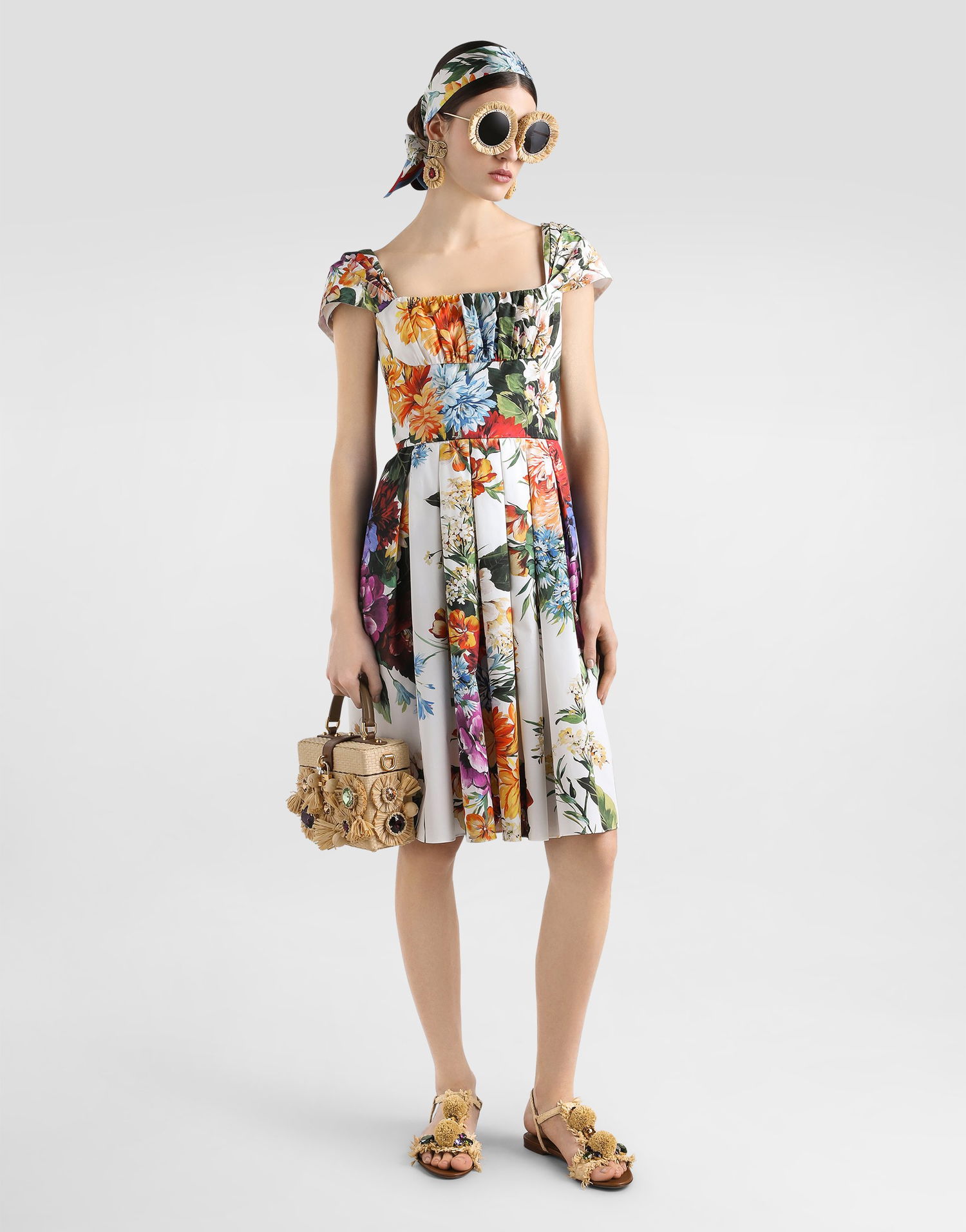 Šaty Dolce & Gabbana Flower Bouquet-print Poplin Dress Rôznofarebný | F6TVKTHS5TRHA5PC, 1