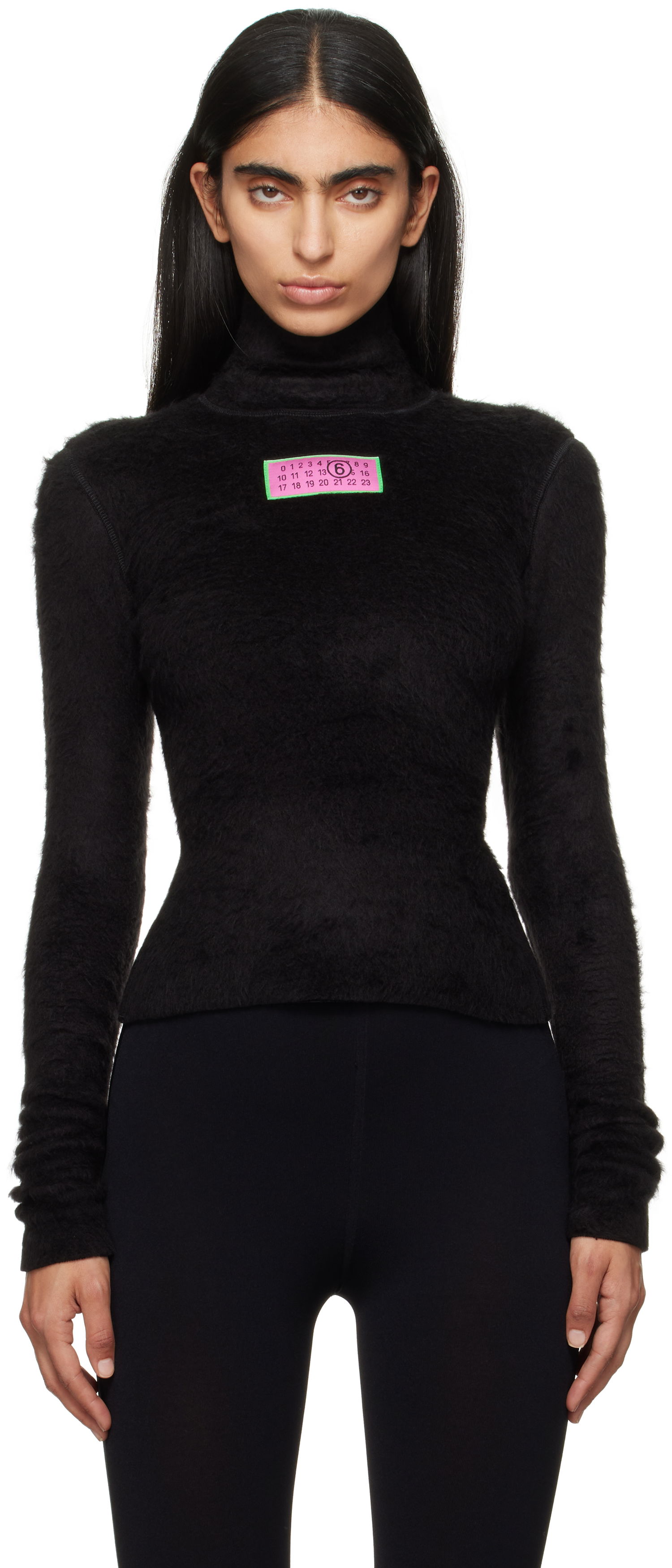 Sveter Maison Margiela Furry Jersey Long Sleeve Turtleneck Čierna | S62NH0035 M20045, 0