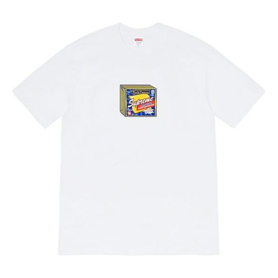 Tričko Supreme Cheese Print Short Sleeve T-Shirt Biela | SUP-FW19-758