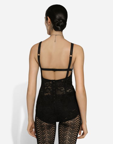 Body Dolce & Gabbana Lace And Satin Bodysuit Čierna | F7AC8TGDCL9N0000, 3