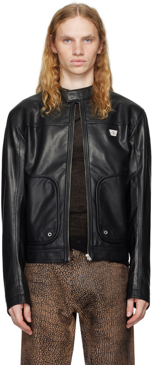 Bunda MISBHV Faux-Leather Jacket Čierna | 241M406