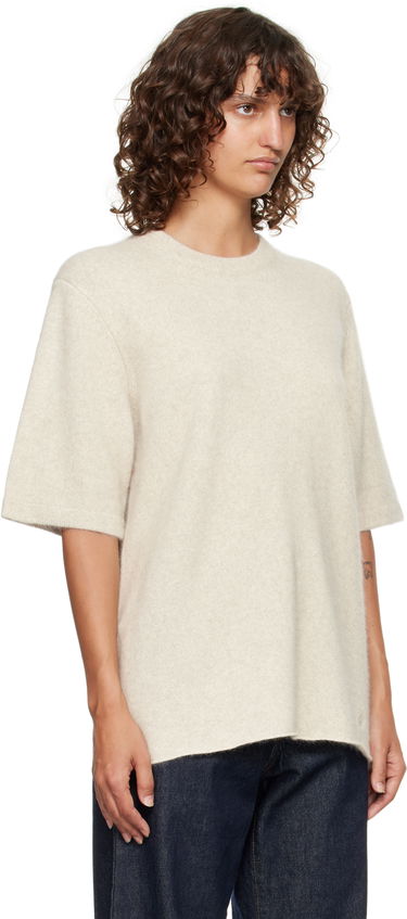 Sveter Loulou de Saison Loulou de Saison Raven Yak Blend Short Sleeve Sweater Béžová | RAVEN, 1
