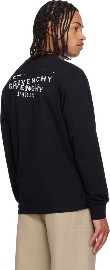Tričko Givenchy 'GIVENCHY' Stamp Print Long-Sleeve T-shirt Čierna | BM71MH3YSA001, 2