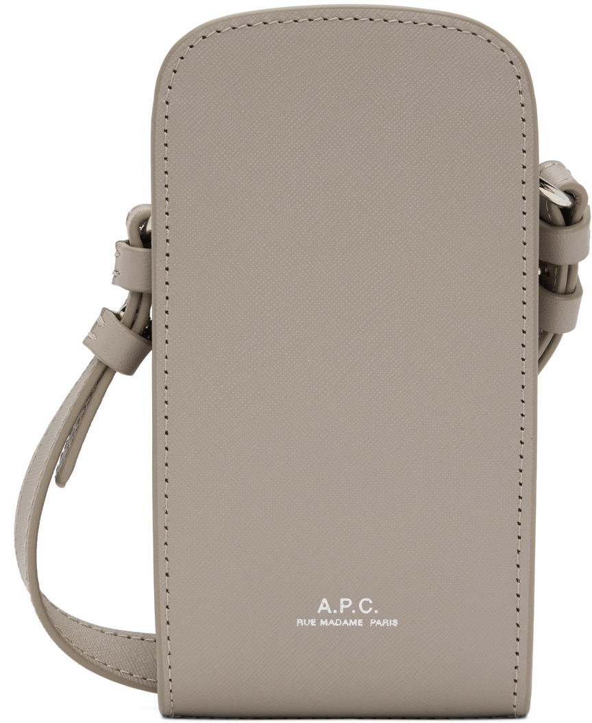 Taška cez rameno A.P.C. A.P.C. James Phone Pouch Bag Šedá | PXBJQ-H61756, 0