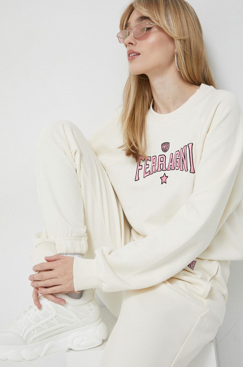 Mikina Chiara Ferragni Sweatshirt Béžová | 74CBIT01, 0