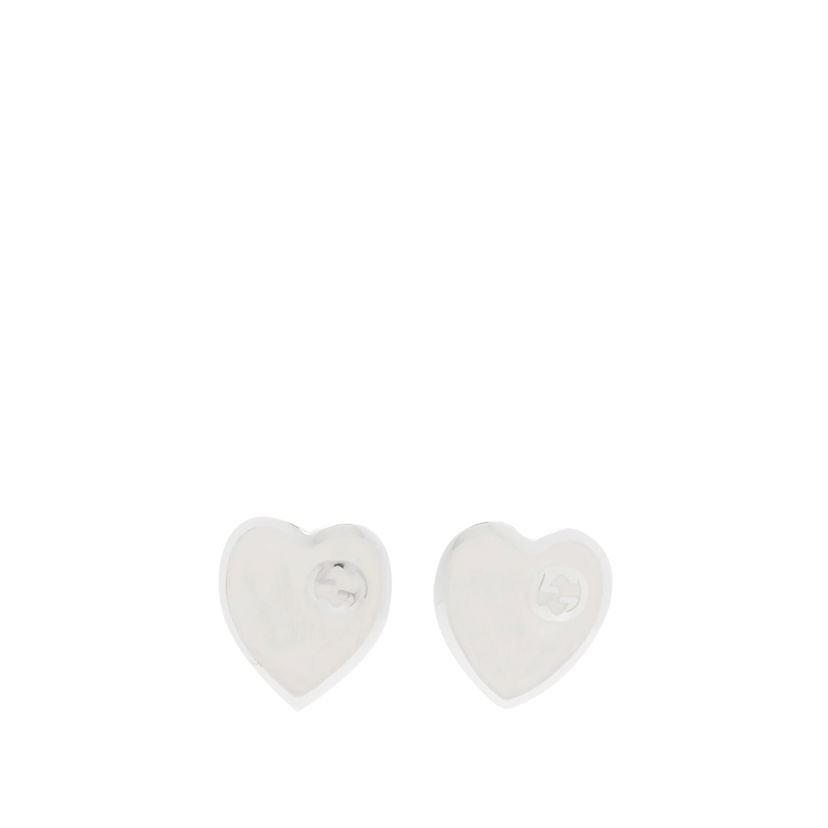 Náušnice Gucci Jewellery Heart Enamel Earrings "Silver" Metalická | YBD64554700300U