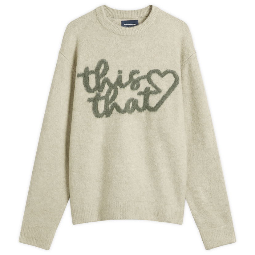 Sveter thisisneverthat this that Heart Graphic Knit Jumper, Large Béžová | TN253KKNPK10-SND