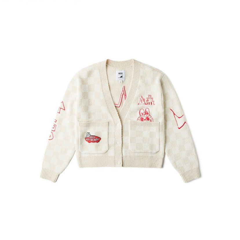 Sveter Vans The Monsters LABUBU Knit Cardigan Béžová | VN000JFEDHI