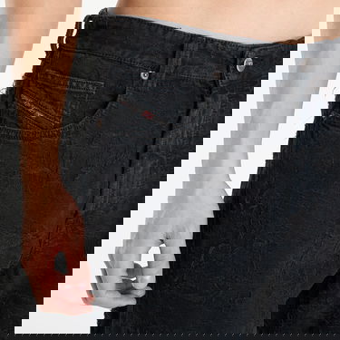 Nohavice Diesel 2024 D-Macs Textured Wide-Leg Trousers Čierna | MACS_007BW 01, 3