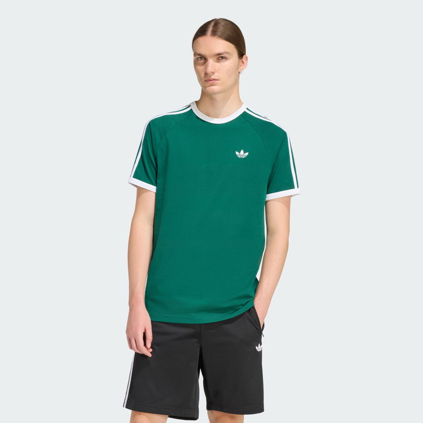 Tričko adidas Performance 3 Stripes Short Sleeve T-Shirt Zelené | KE3534