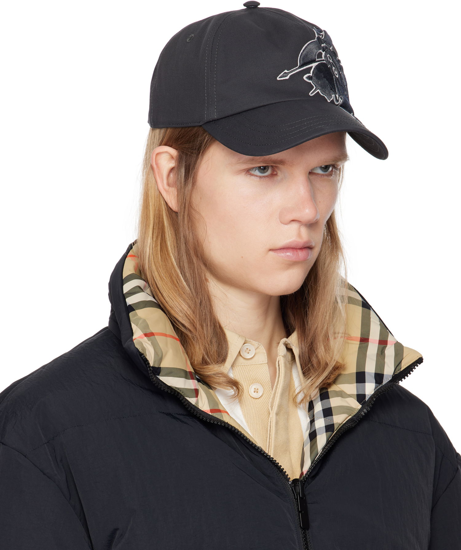 Šiltovka Burberry Burberry Baseball Cap with Equestrian Knight Design Čierna | 8105728, 1