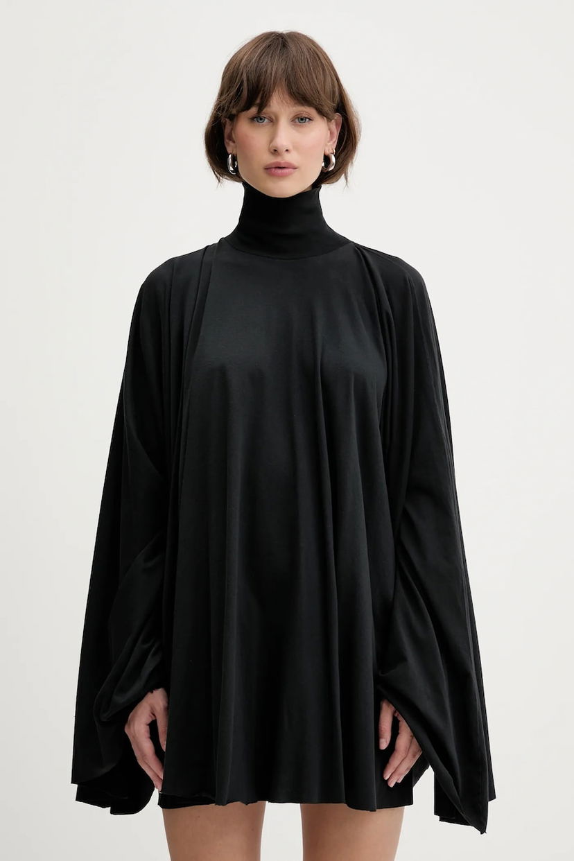 Šaty Maison Margiela MM6 Maison Margiela Oversize Mini Turtleneck Dress Čierna | S62DA0038.M20115.900