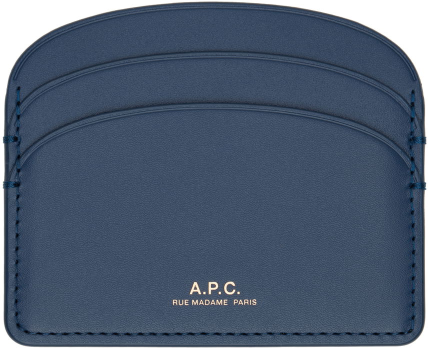 Navy Demi-Lune Card Holder