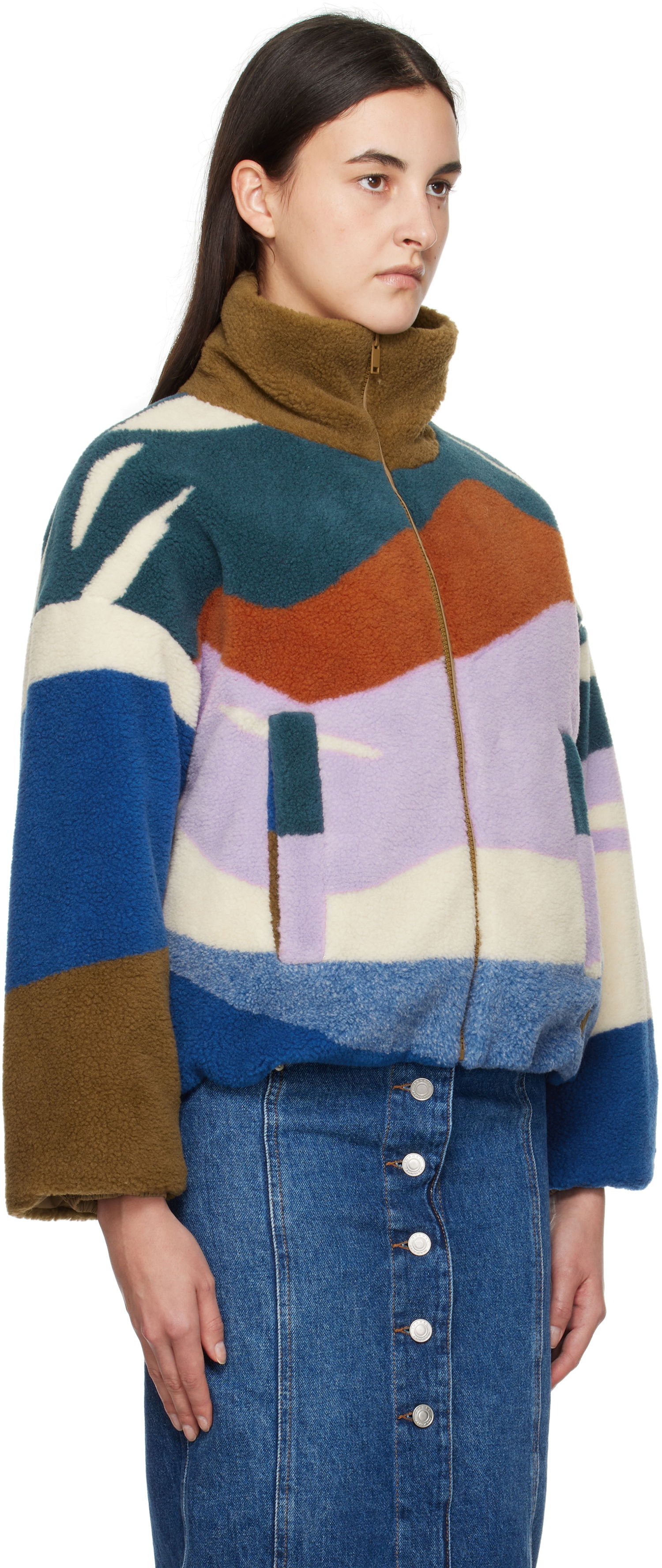 Bunda Max Mara Angolo Fleece Zip-Up Jacket Rôznofarebný | 2425906012600 MM13183, 1