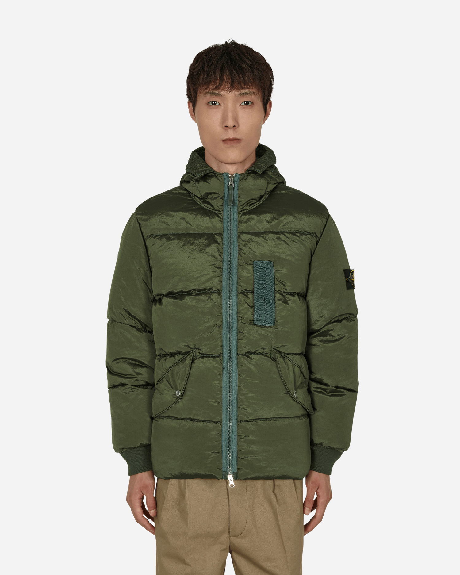 Prešívaná bunda Stone Island Nylon Metal Hooded Down Jacket Zelené | 771543619-V0058, 0