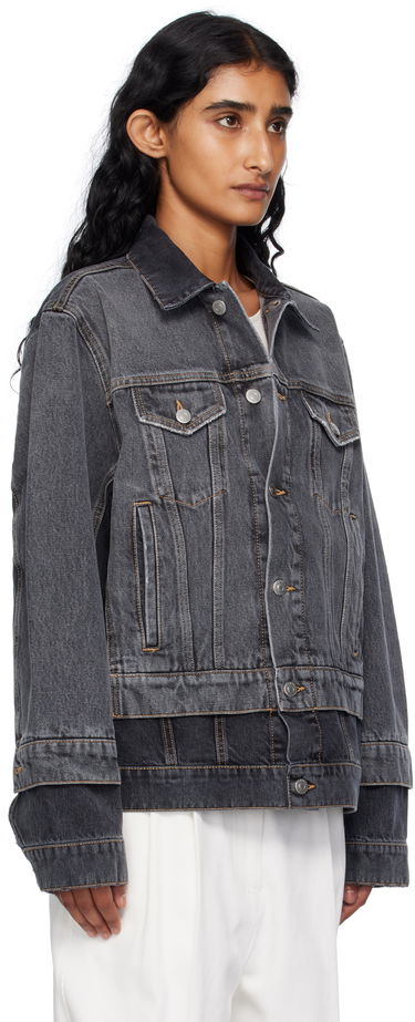 Bunda Stella McCartney Stella McCartney Tonal Panelled Denim Jacket Šedá | 6D03443SQH30, 1