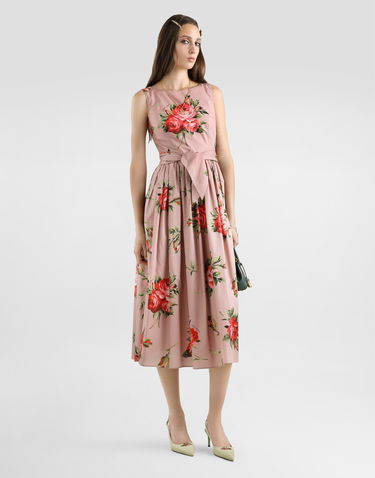 Šaty Dolce & Gabbana Rose Bouquet-print Cotton Dress Ružová | F612PTHS5UTHF5ZN, 1