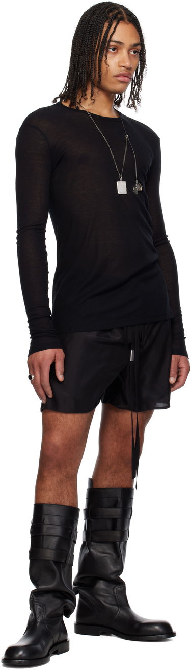 Sveter Ann Demeulemeester Ann Demeulemeester Greg Slim Fit Long Sleeve T-Shirt Čierna | 2510-M-JTS12-FA570-099, 3