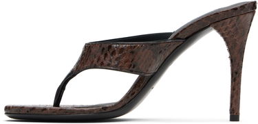 Tenisky a topánky Alaïa ALAÏA Thong Elaphe Leather Mule Sandals Hnedá | AA3S133CK326, 2