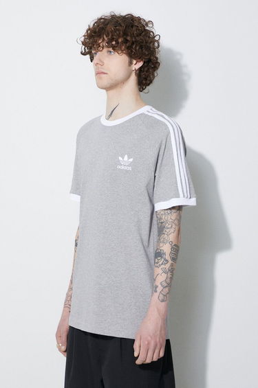 Tričko adidas Originals 3 Stripe Tee Šedá | IA4848, 4