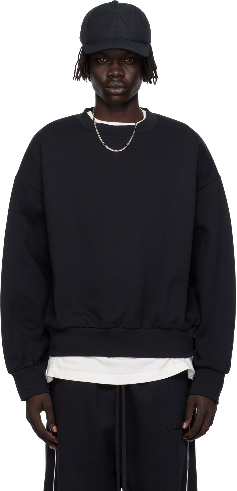 Mikina Fear of God Fear of God ESSENTIALS Classic Fit Fleece Crewneck Sweatshirt Čierna | 192SP252040F