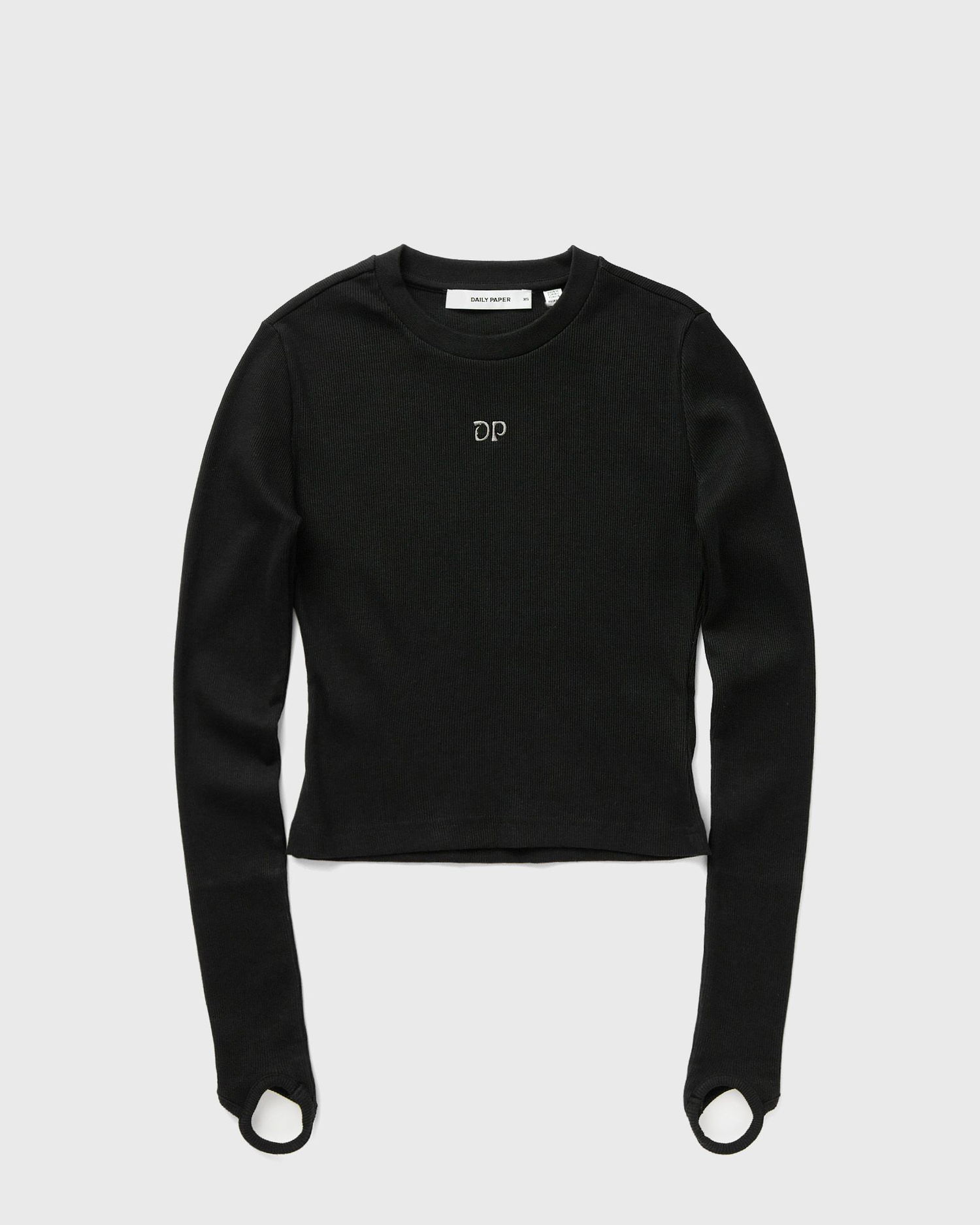 Crop Top DAILY PAPER Logo Rib Long Sleeve Top Čierna | 2423066, 0