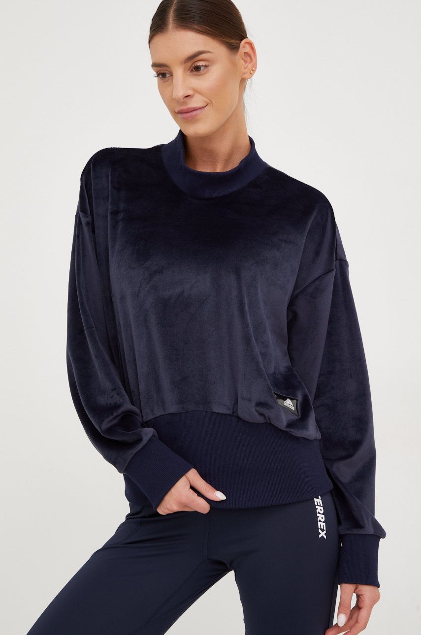 Mikina adidas Originals Holiday Cozy Velour Sweatshirt Navy | HC8806, 0