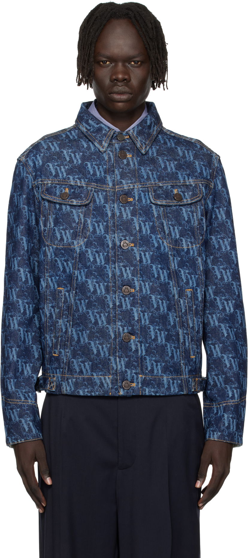 Bunda Vivienne Westwood Vivienne Westwood Stormrider Denim Jacket Modrá | 2801000K-W014I-