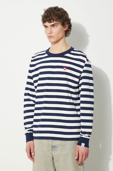 Tričko Human Made Human Made Striped Long Sleeve T-Shirt Biela | HM27CS018, 3