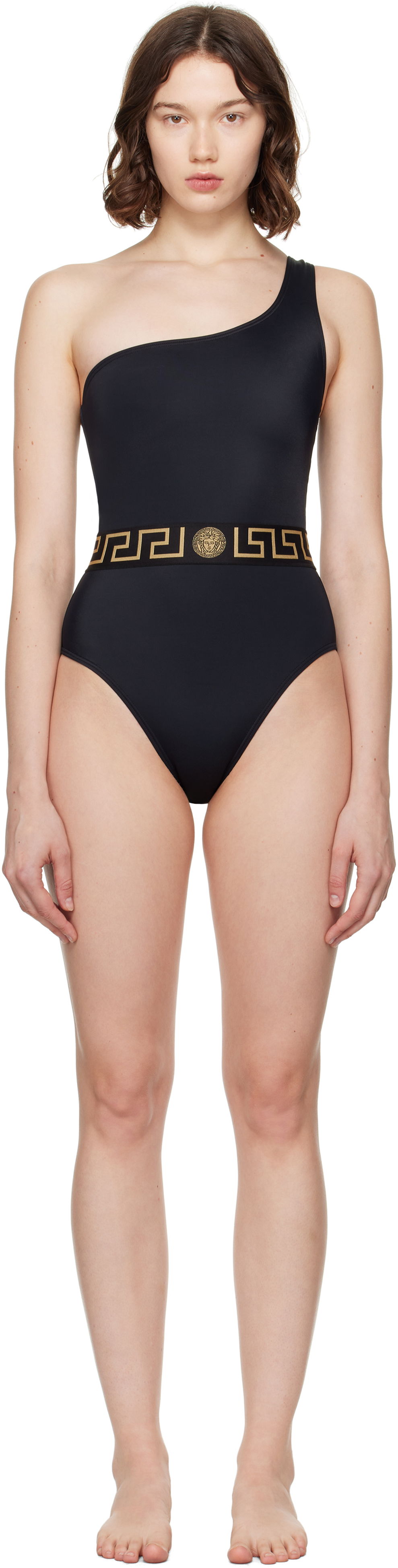 Plavky Versace Greca Border One-Piece Swimsuit Čierna | 1020488_1A11119, 0
