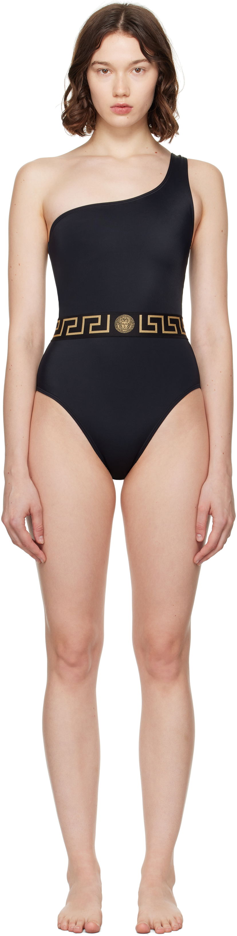 Plavky Versace Greca Border One-Piece Swimsuit Čierna | 1020488_1A11119