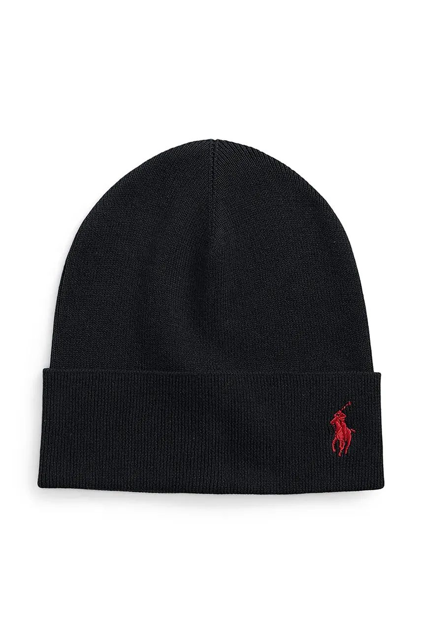 Kulicha Polo by Ralph Lauren Black Embroidered Logo Beanie Čierna | 449959339, 0