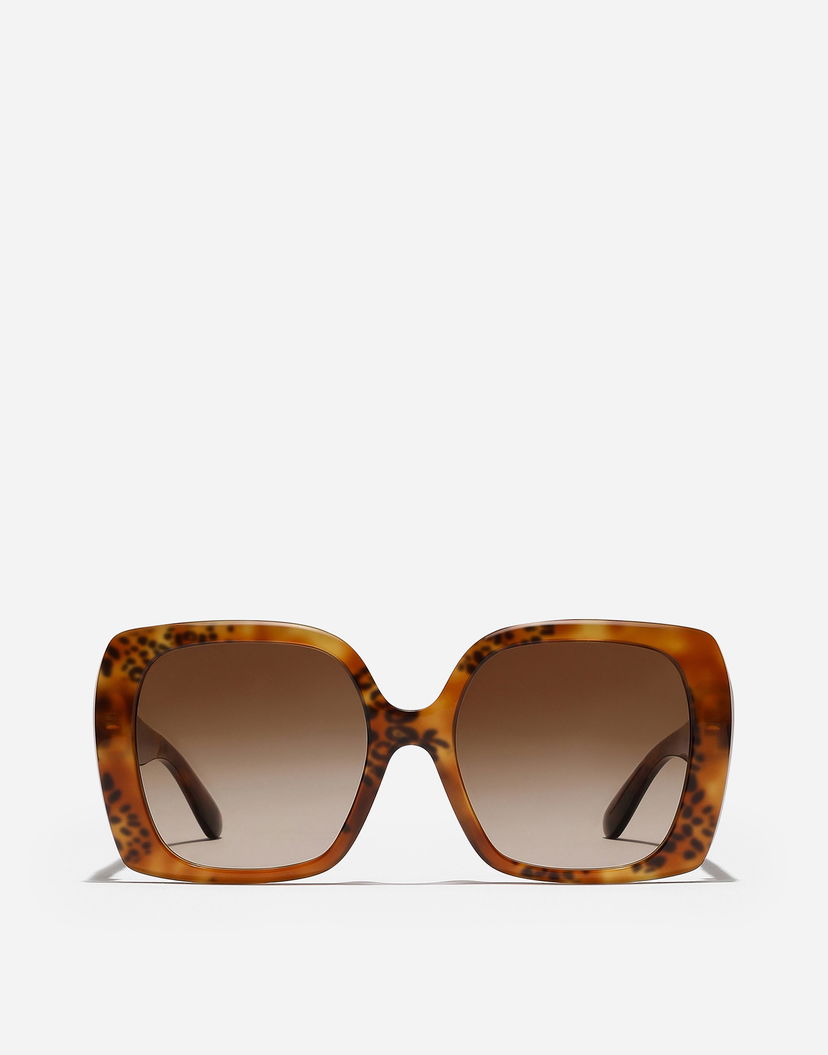 Slnečné okuliare Dolce & Gabbana Dg Allure Leopard Print Acetate Square Framed Gradient Lens Sunglasses Hnedá | VG4475VP0139V000