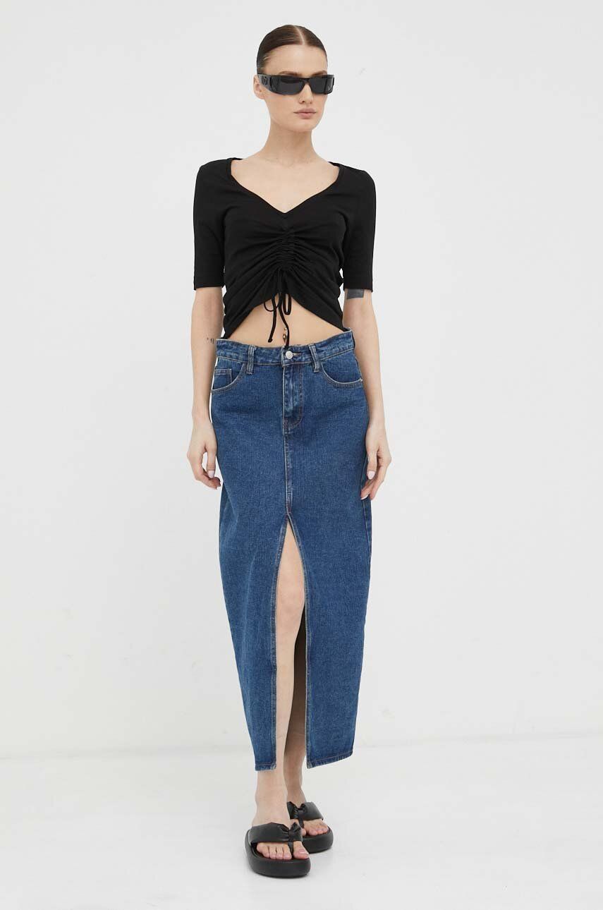 Crop Top G-Star Raw Adjustable Front Slim V-Neck Top Čierna | D23126.D266, 0