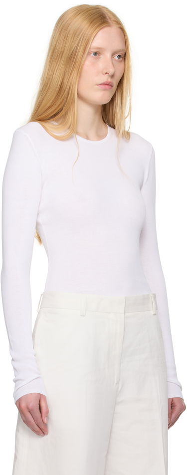 Tričko TOTEME TOTEME Compact Cotton T-Shirt Biela | 252-WRT0491-YA0172, 1
