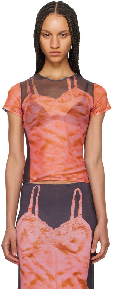 Tričko Miaou Miaou Mini Sheer T-Shirt Oranžová | 7026PM2LIP, 0
